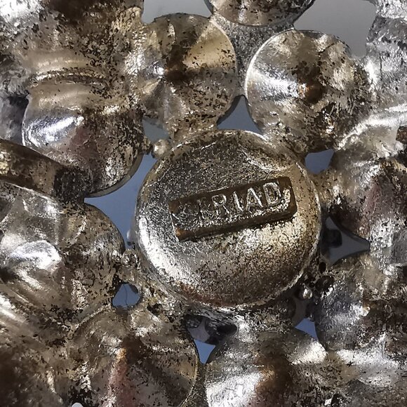 Vintage  TRIAD Multi Level Rhinestone Brooch- Blue Aurora - Picture 13 of 16